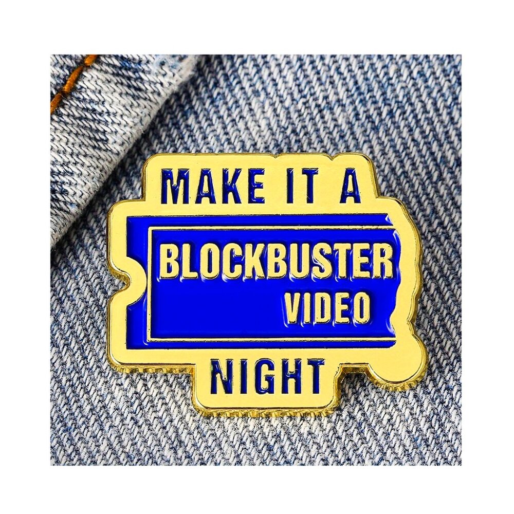 VINTAGE BLOCKBUSTER LOGO OIL DRIPPED ENAMEL PIN NWT - Picture 6 of 10